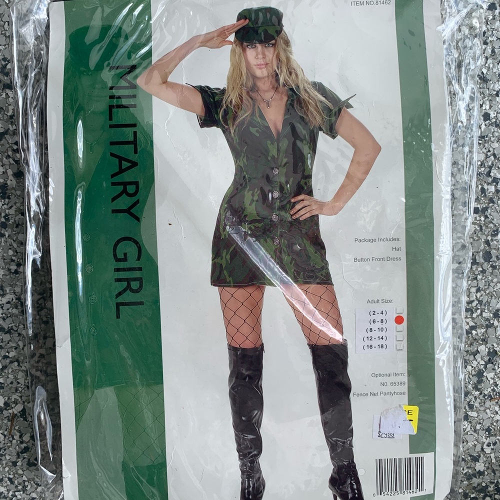 Halloween Costume Military Girl  Size6-8 Includes Hat & dress